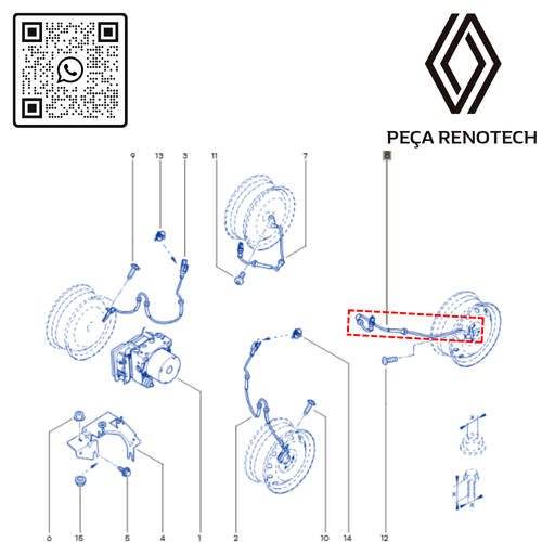 RN 05846R-X 479005846R SENSOR DO ABS TRAS. ESQDIR LOG IISAND II 4